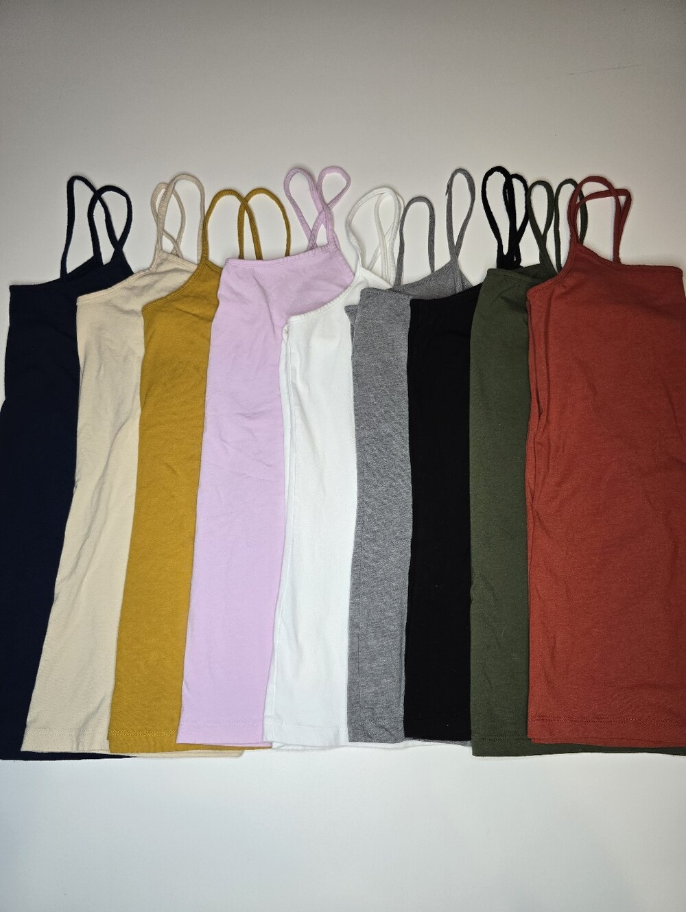 9pc Time and Tru Girls’ M 8-10 Fitted Cami Tank Top Lot – Assorted Colors